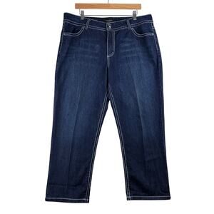 Nine West Jeans Date Night Fit Capris Women's 16 Contrast Stitch Embellished